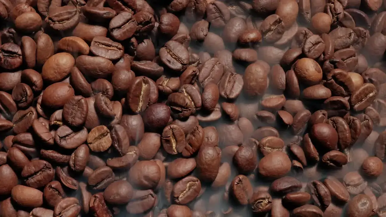 Close-up of roasted coffee beans.